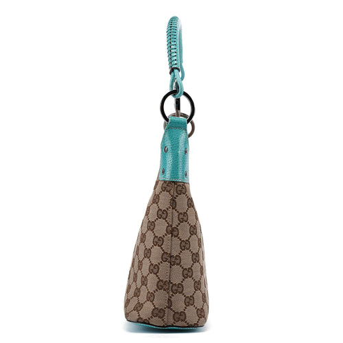 115002 Beige Turquoise GG Shoulder Bag