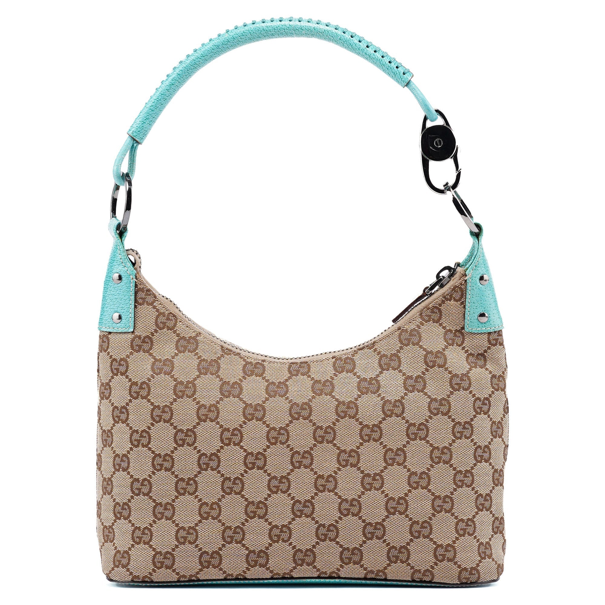 115002 Beige Turquoise GG Shoulder Bag