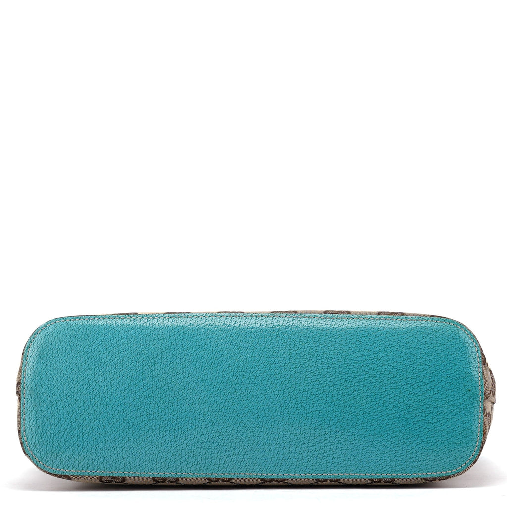 115002 Beige Turquoise GG Shoulder Bag