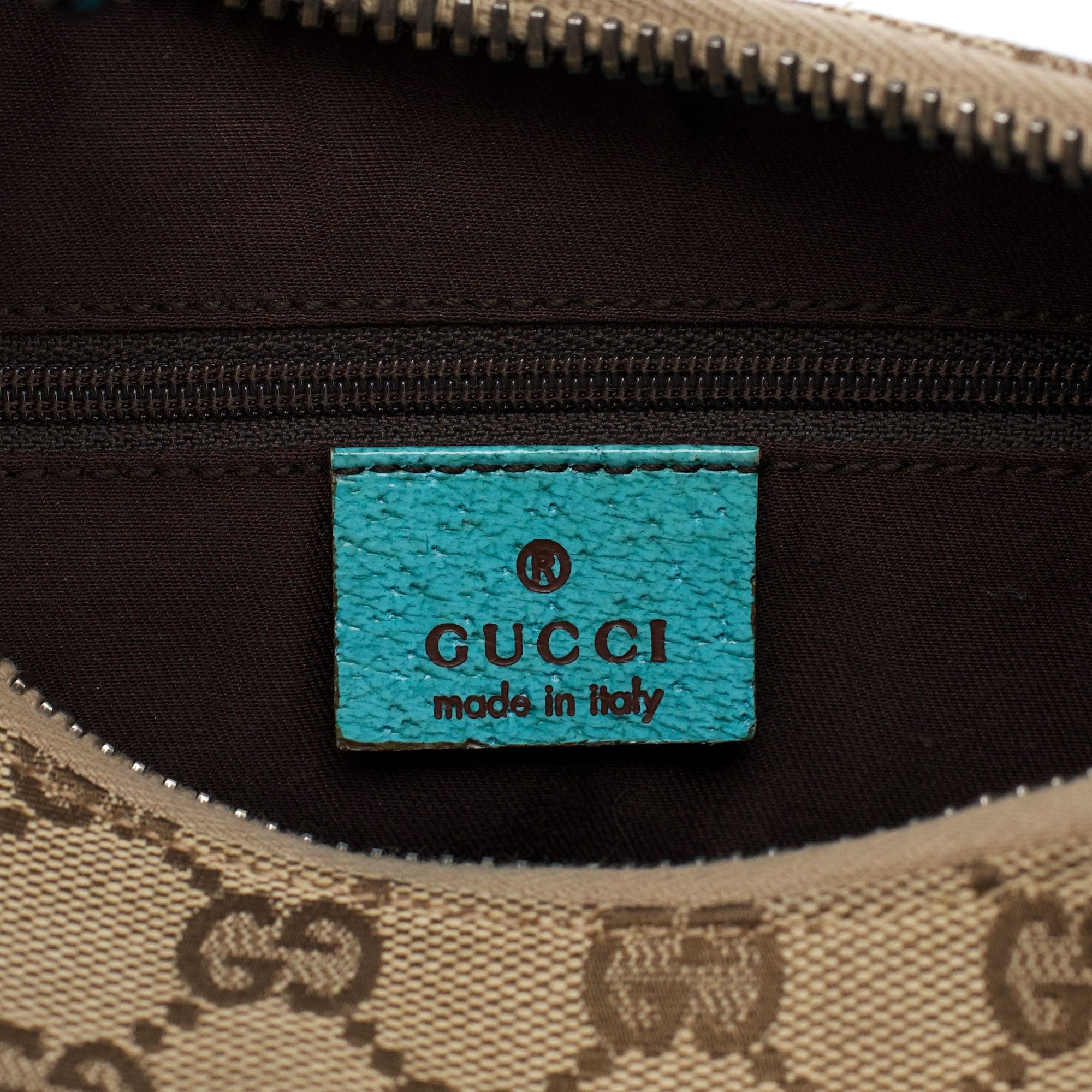 115002 Beige Turquoise GG Shoulder Bag