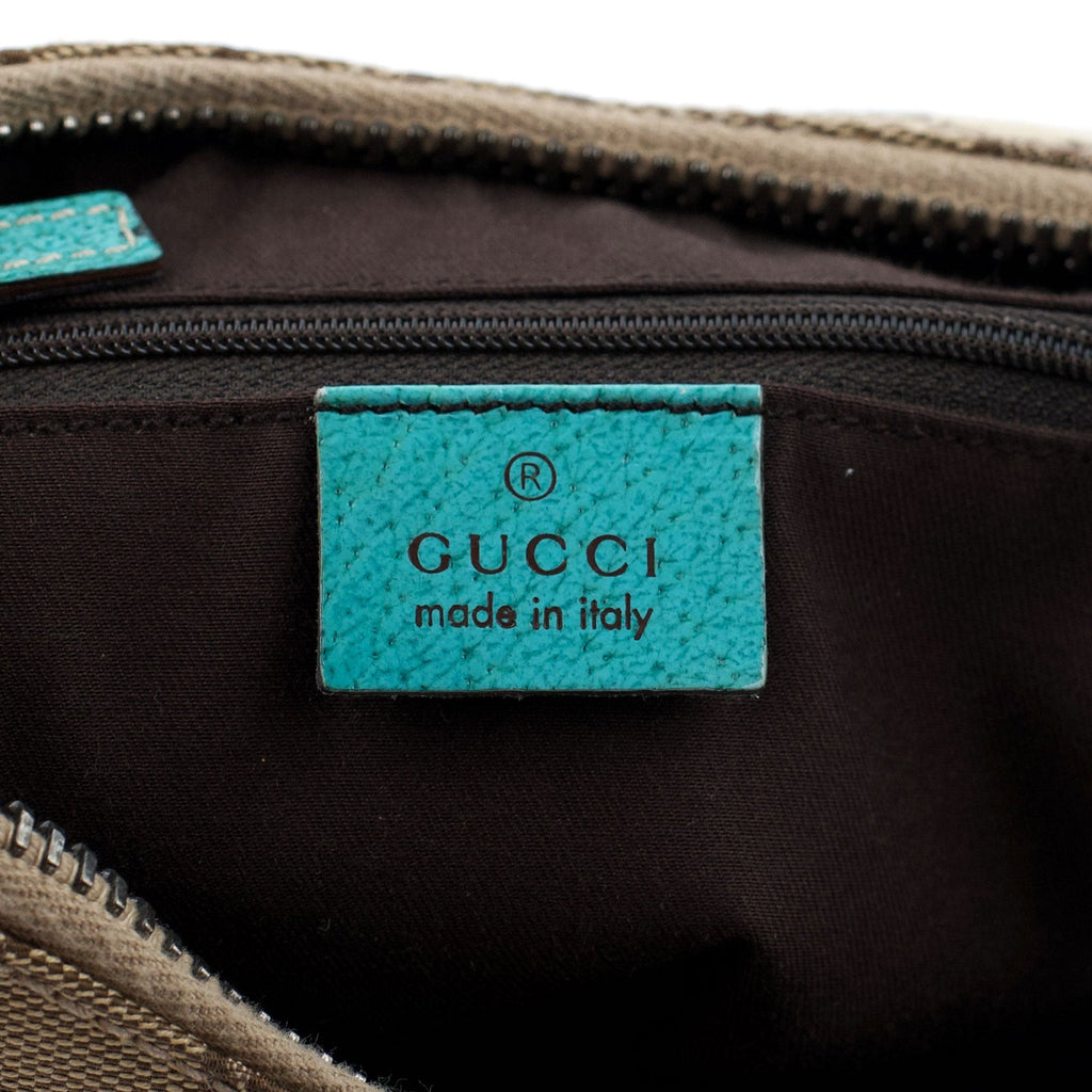 115002 Beige Turquoise GG Shoulder Bag