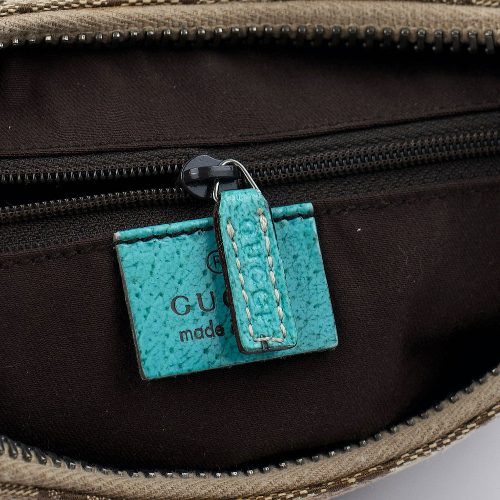 115002 Beige Turquoise GG Shoulder Bag