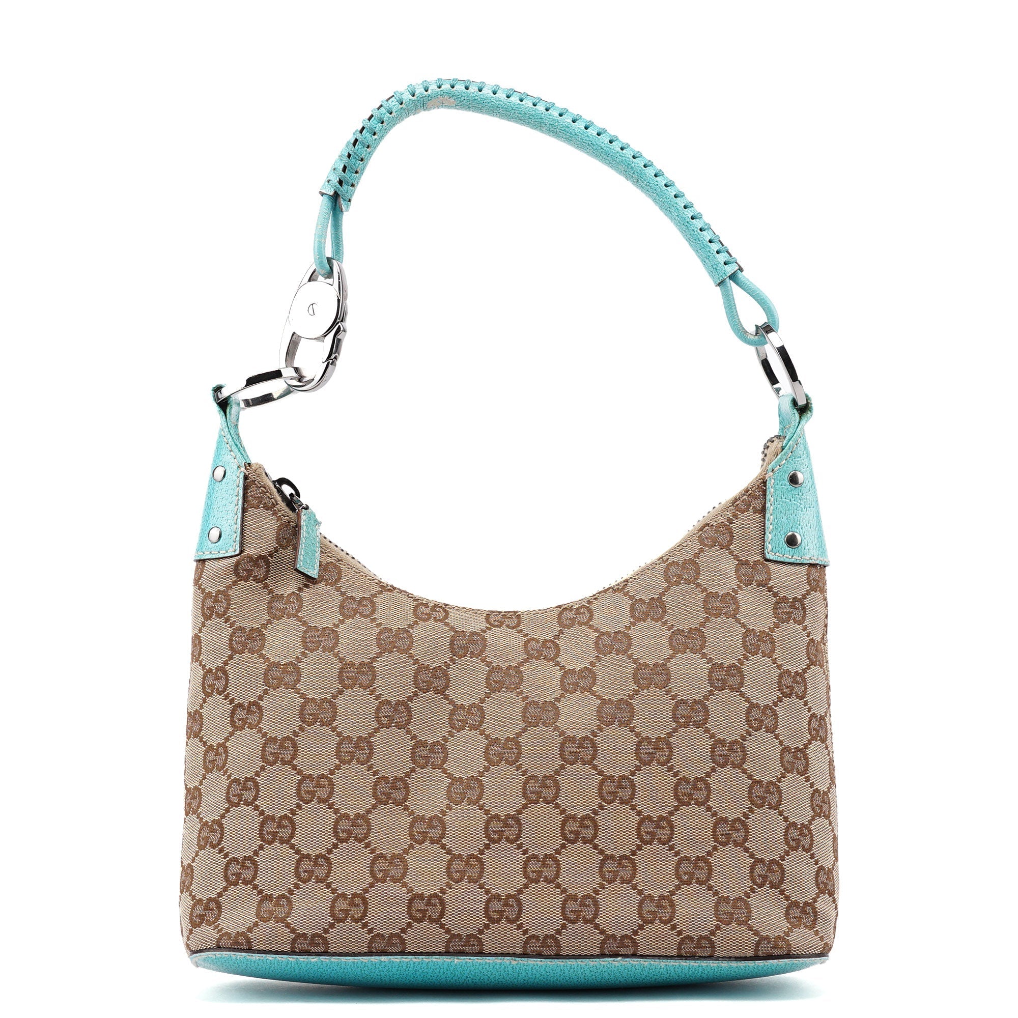115002 Beige Turquoise GG Shoulder Bag
