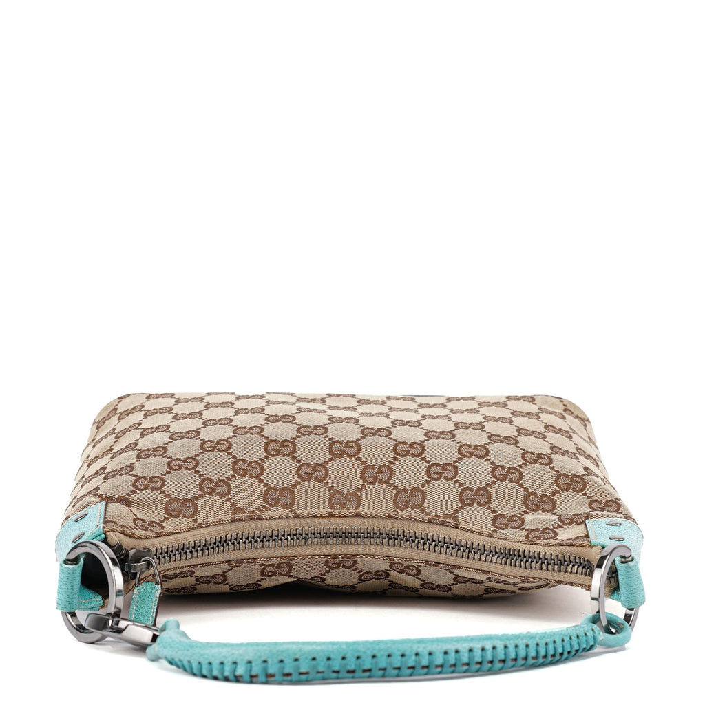 115002 Beige Turquoise GG Shoulder Bag