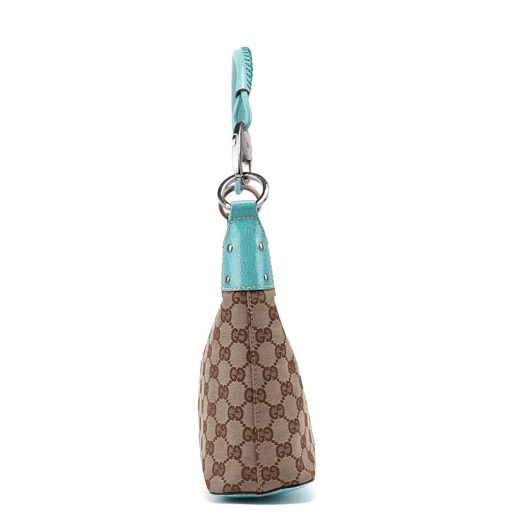 115002 Beige Turquoise GG Shoulder Bag