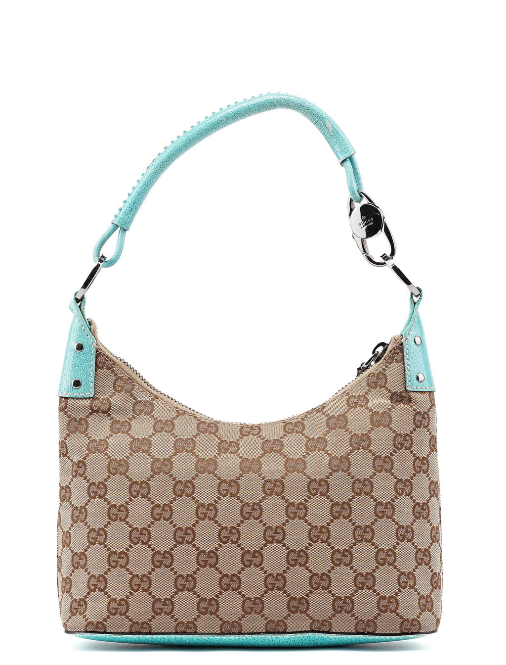115002 Beige Turquoise GG Shoulder Bag