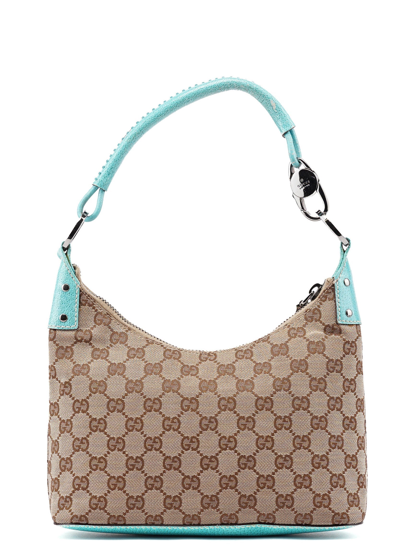 115002 Beige Turquoise GG Shoulder Bag