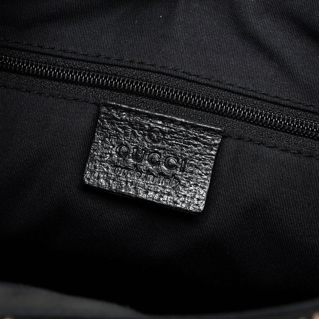 115003 Black Leather Hobo Shoulder Bag