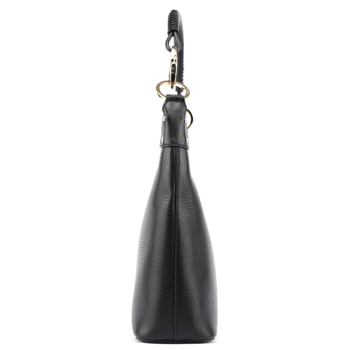 115003 Black Pebble Leather Shoulder Bag
