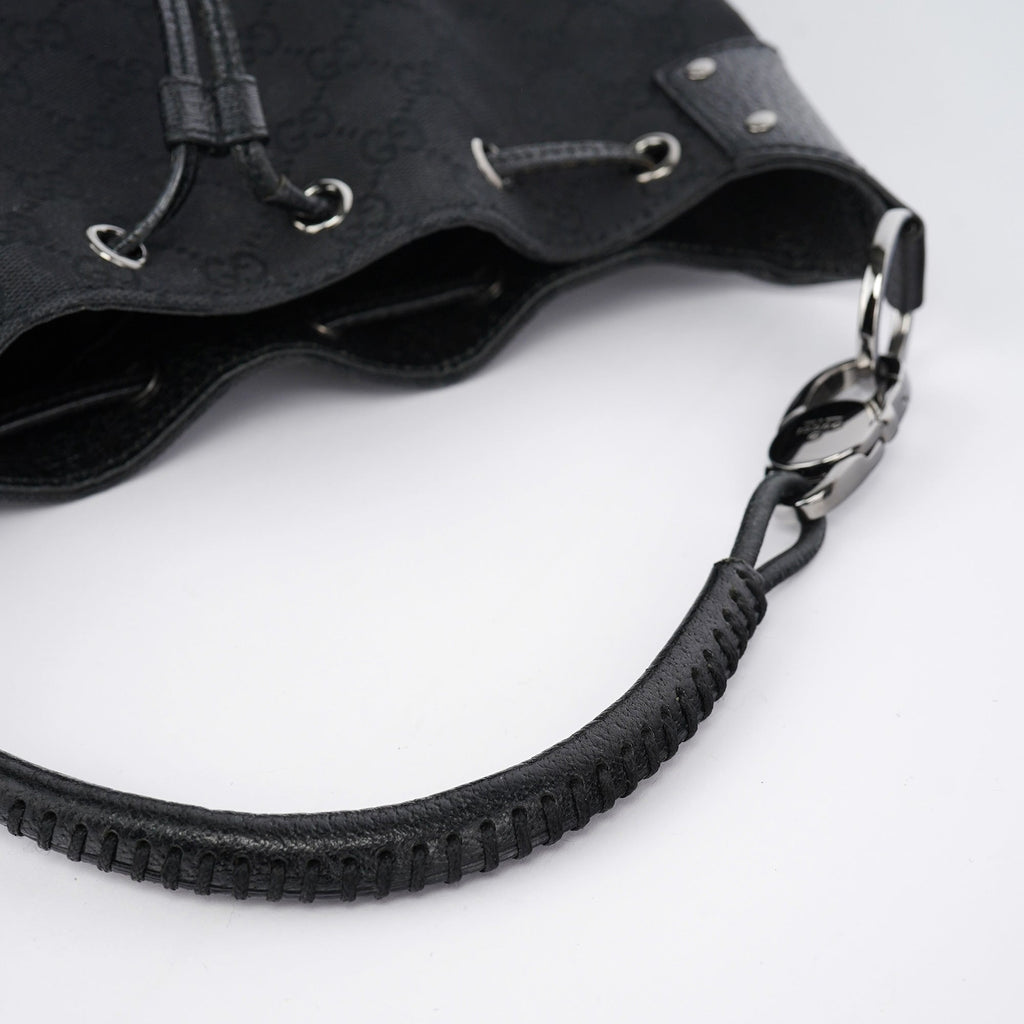 115006 Black GG Round Shoulder Bag