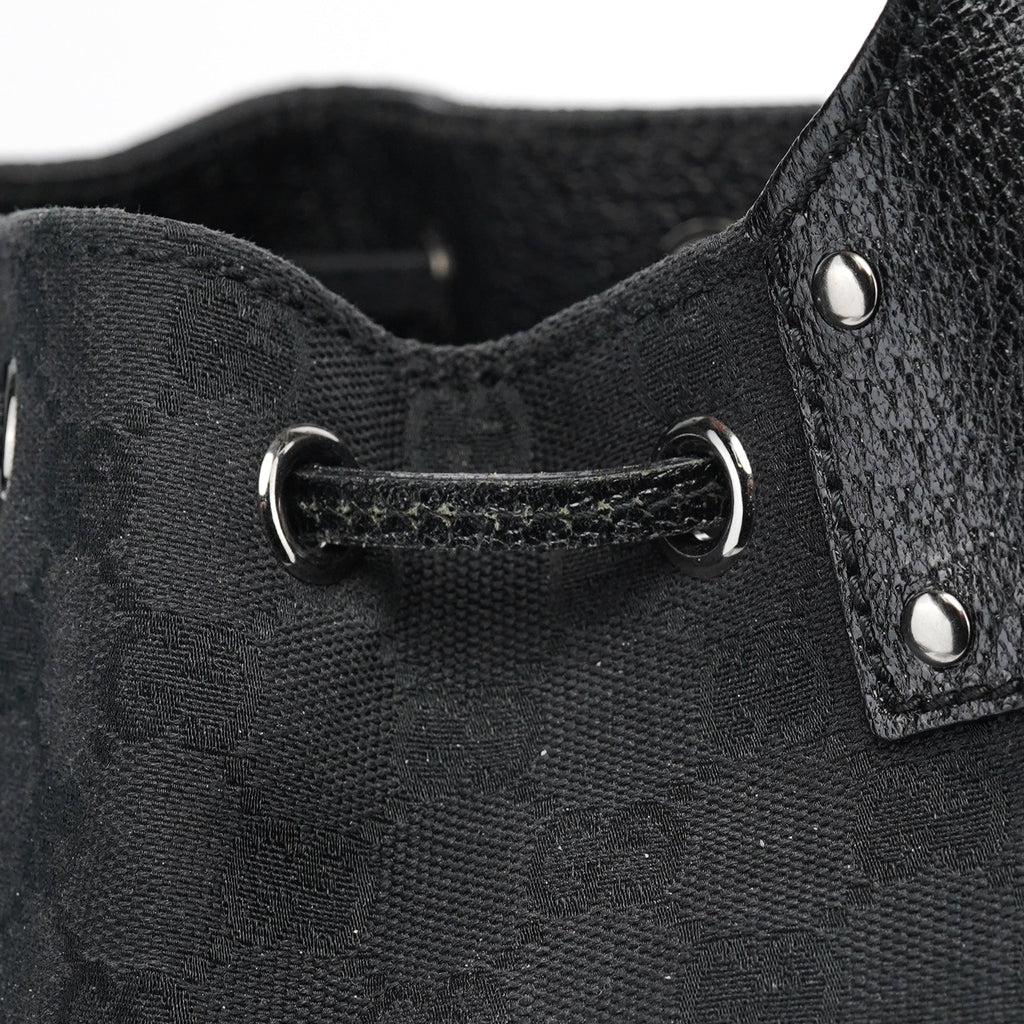 115006 Black GG Round Shoulder Bag