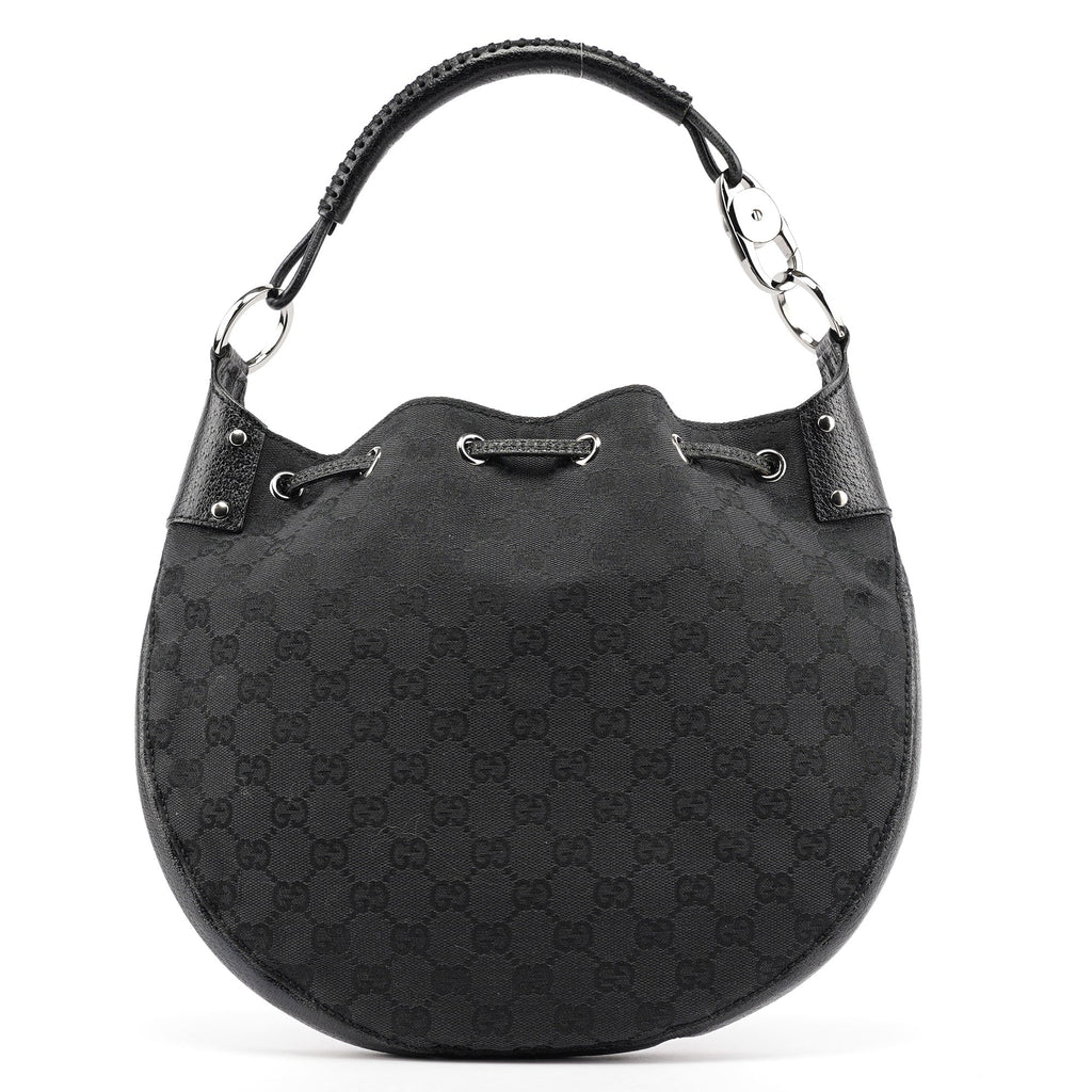 115006 Black GG Round Shoulder Bag