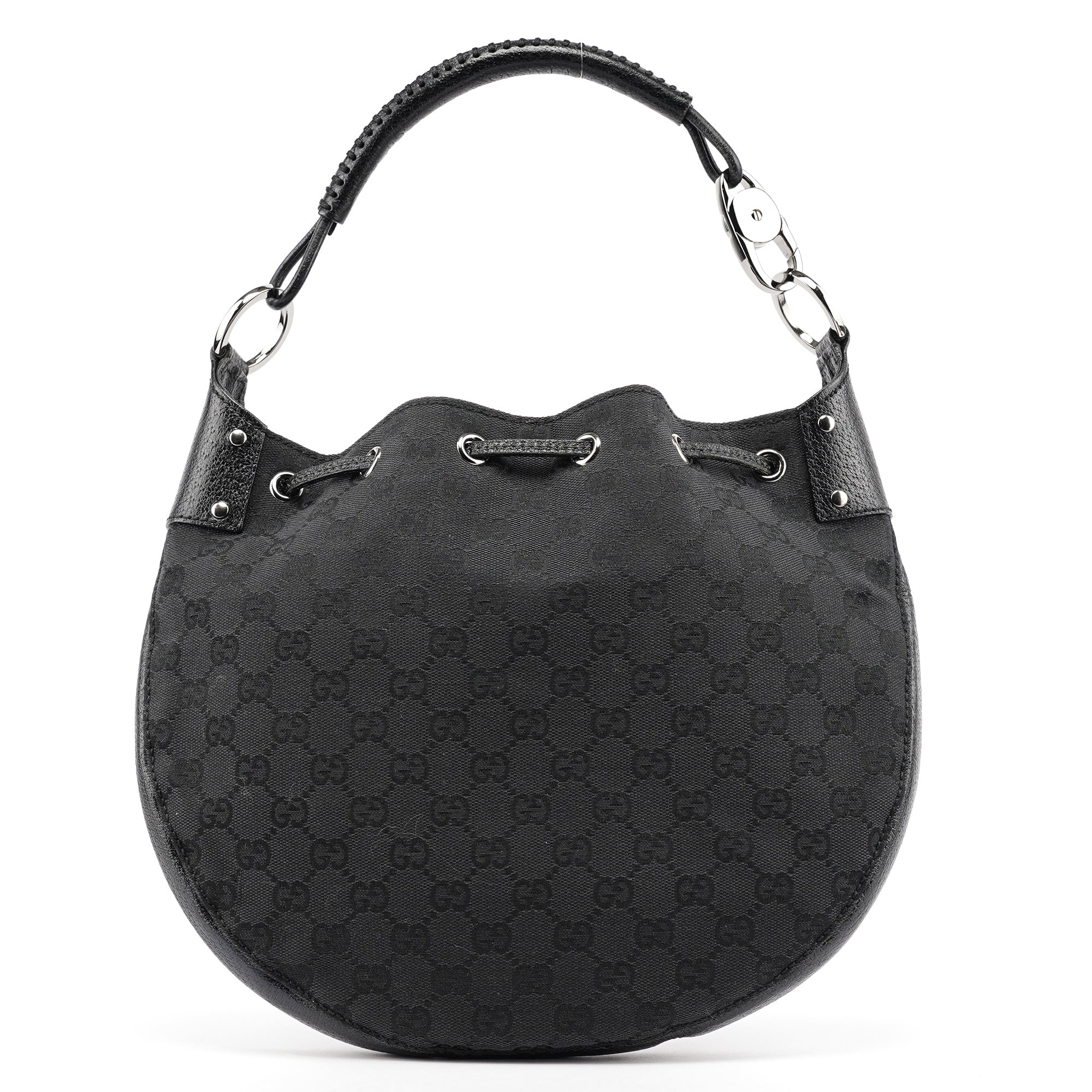 115006 Black GG Round Shoulder Bag