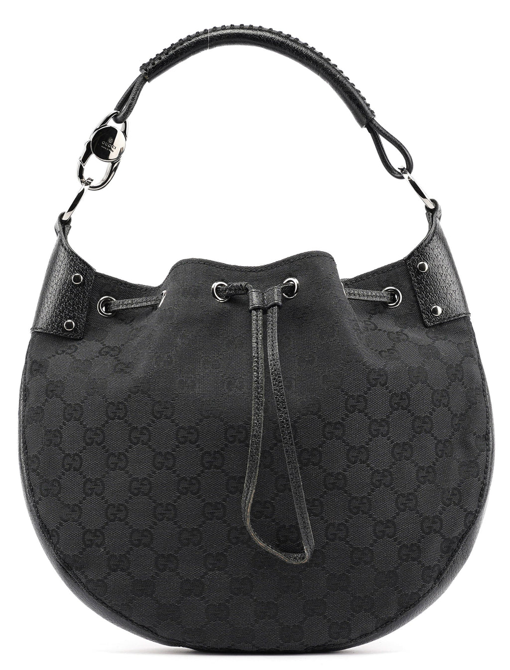 115006 Black GG Round Shoulder Bag