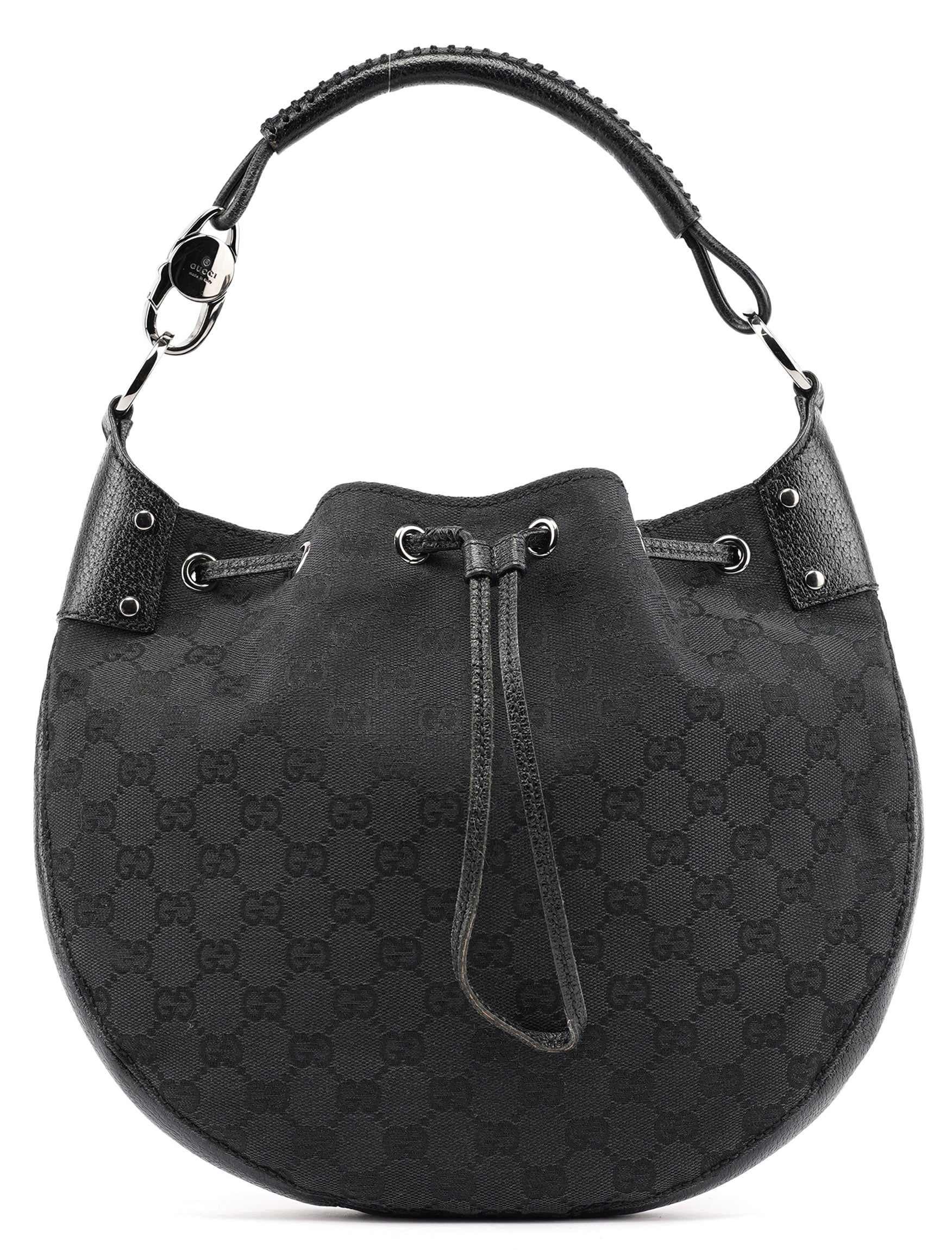 115006 Black GG Round Shoulder Bag