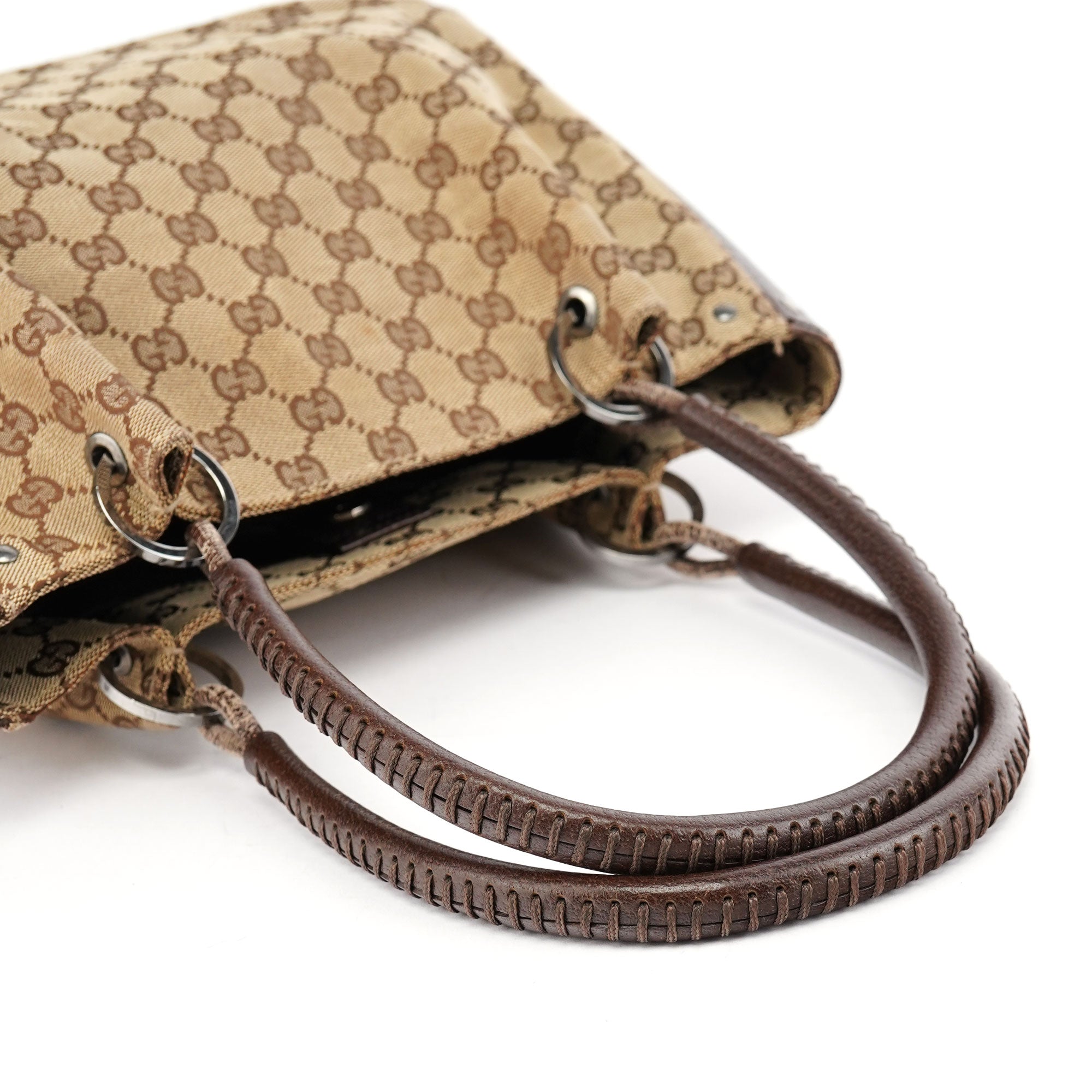 115007 Beige GG Leather Tote Bag