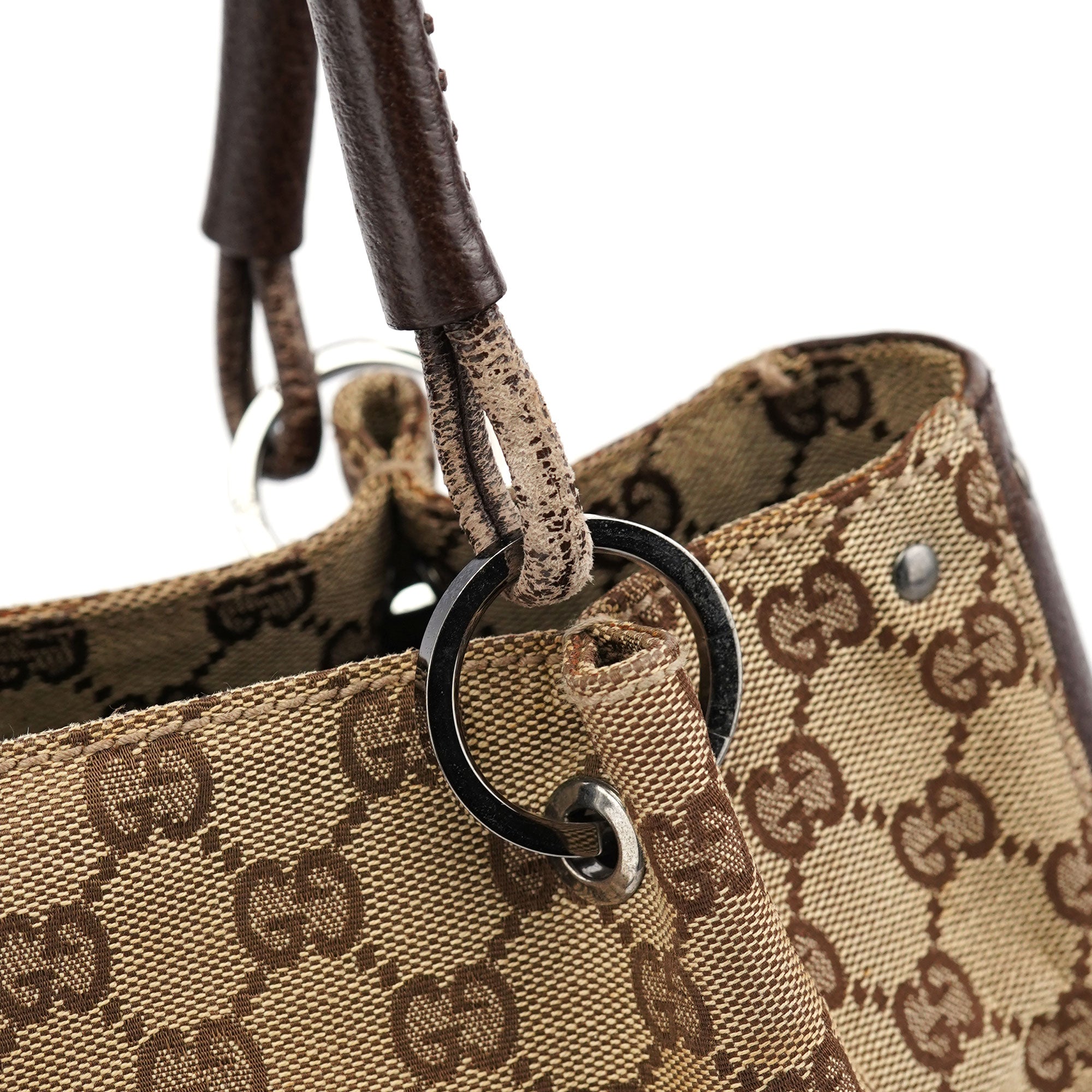 115007 Beige GG Leather Tote Bag