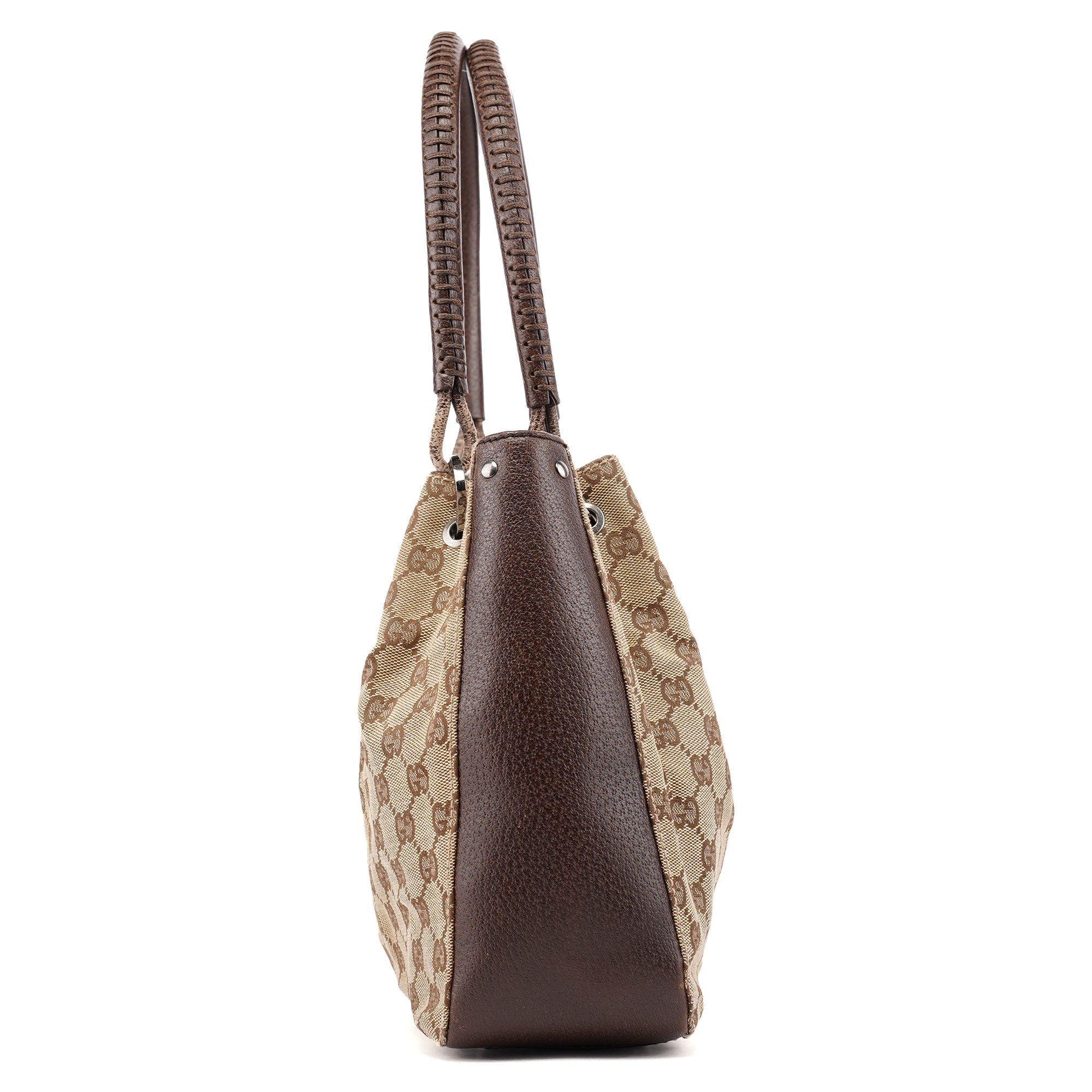 115007 Beige GG Leather Tote Bag