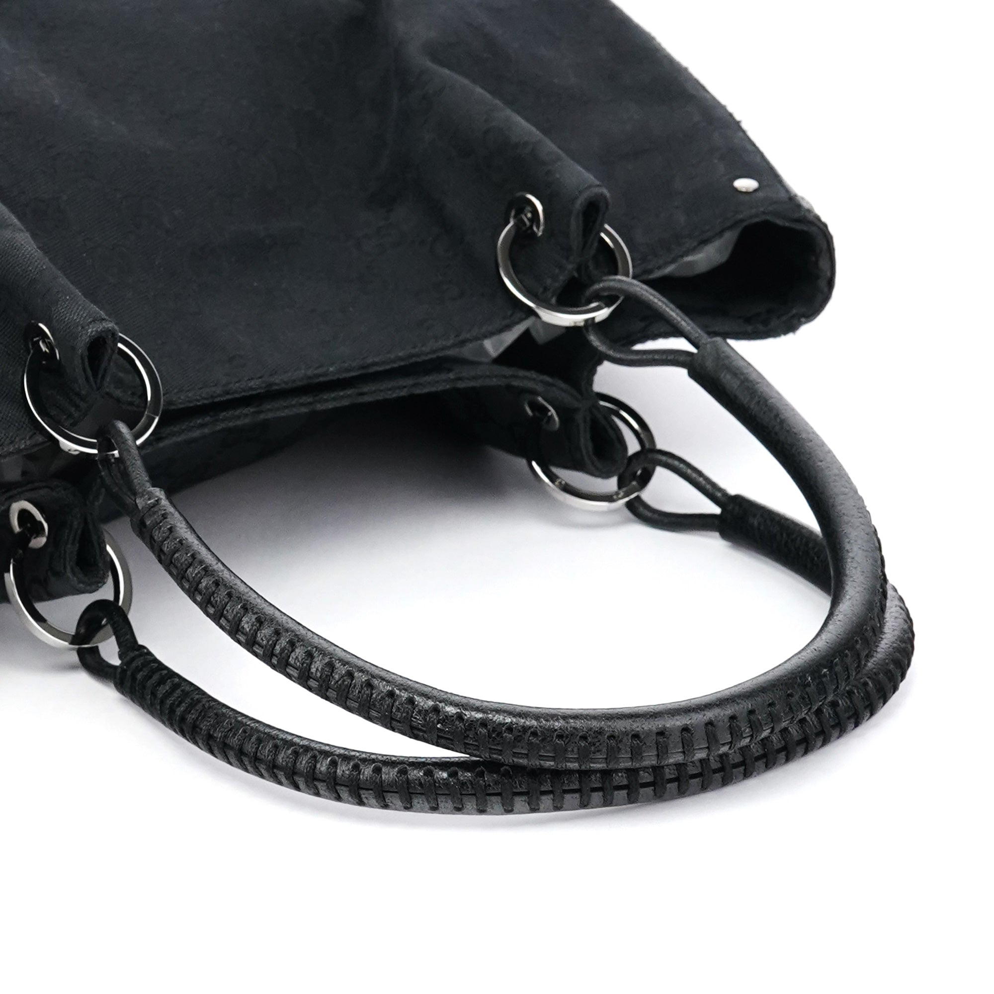 115016 Black GG Leather Tote Bag
