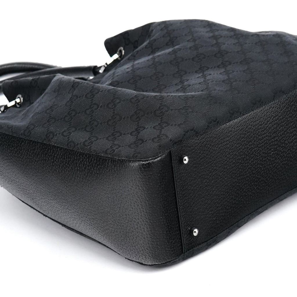 115016 Black GG Leather Tote Bag