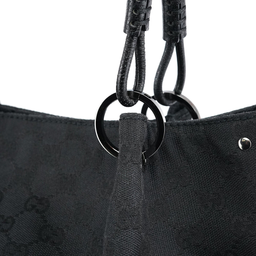 115016 Black GG Leather Tote Bag