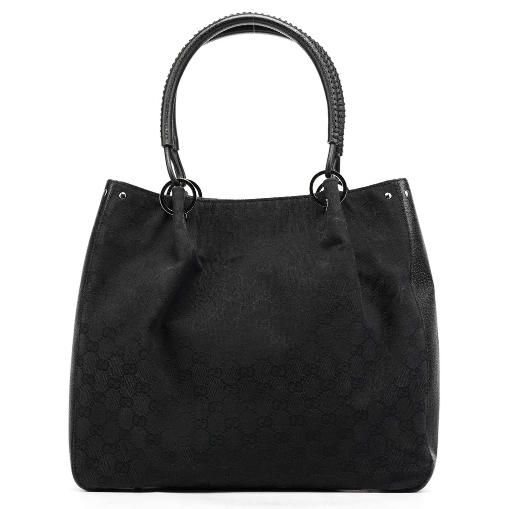 115016 Black GG Leather Tote Bag