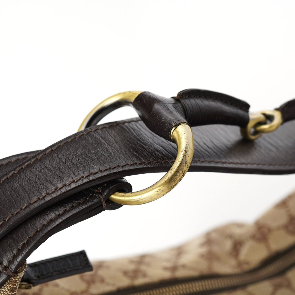 115867 Beige GG Horsebit Shoulder Bag