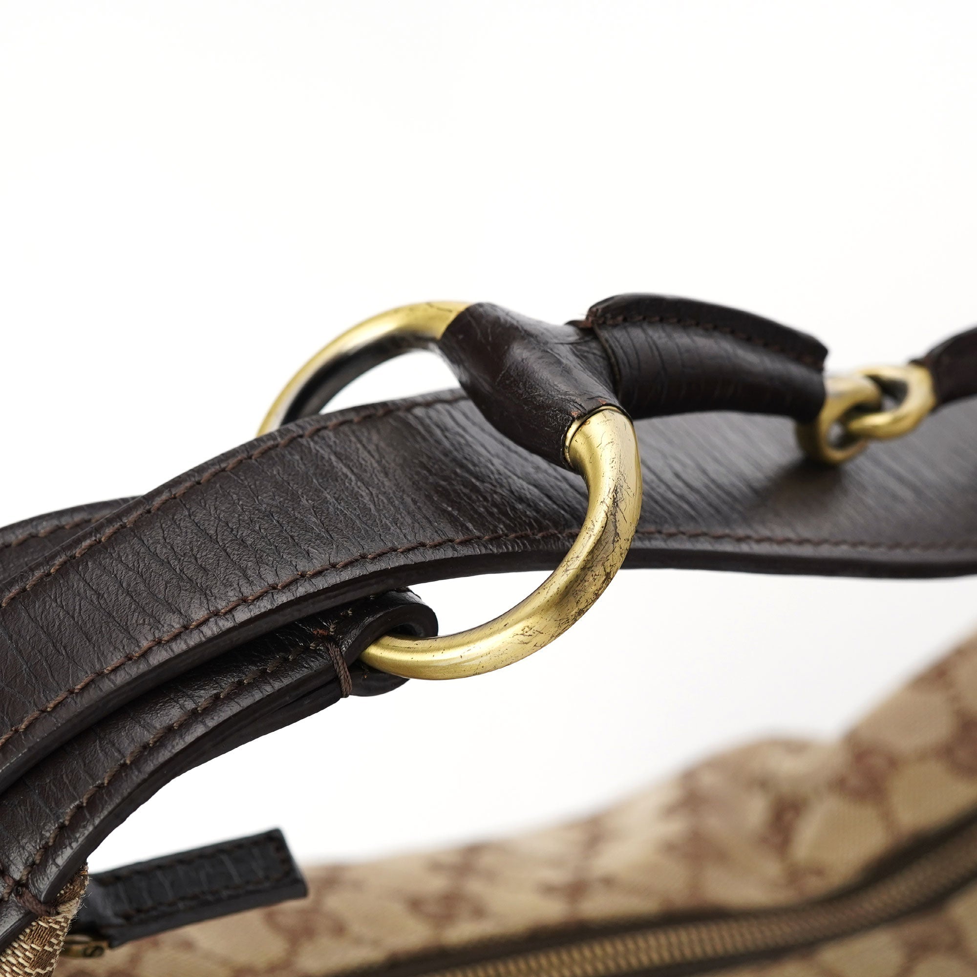 115867 Beige GG Horsebit Shoulder Bag