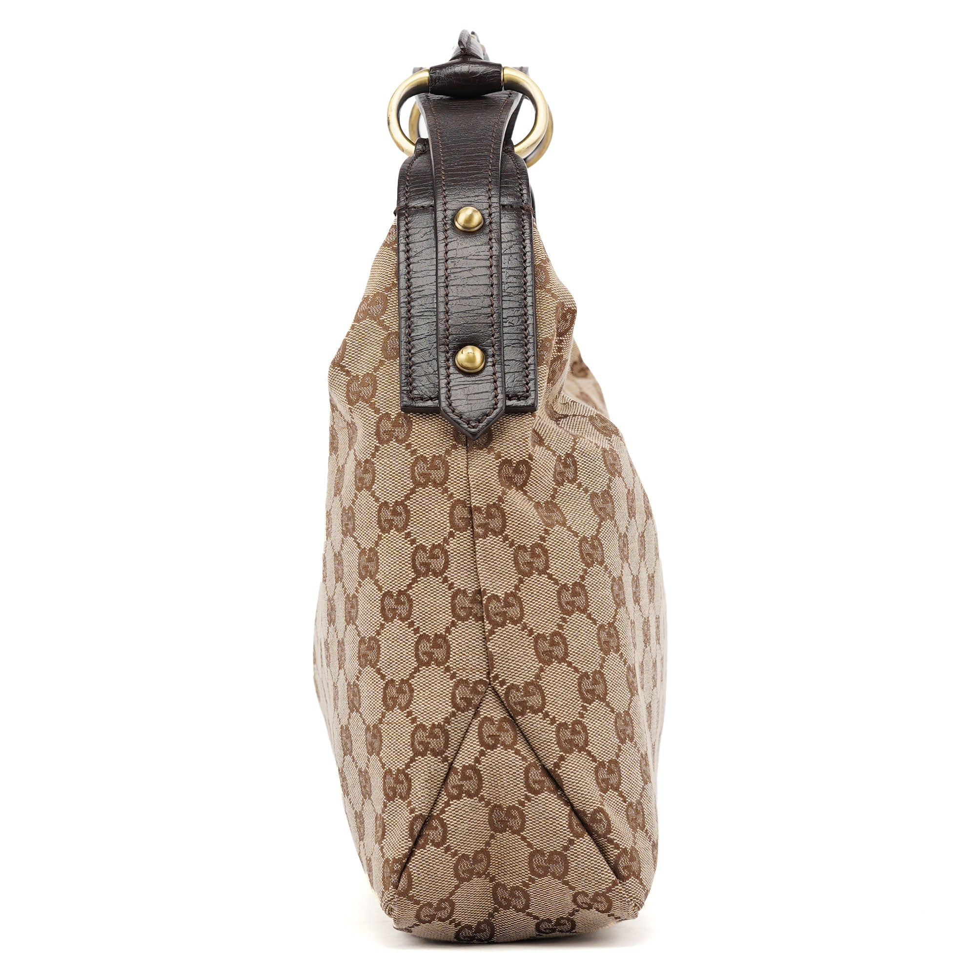 115867 Beige GG Horsebit Shoulder Bag