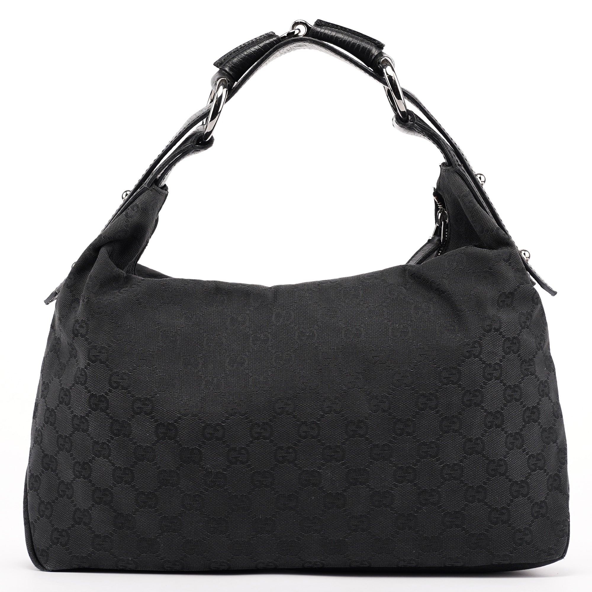 115867 Black GG Horsebit Shoulder Bag