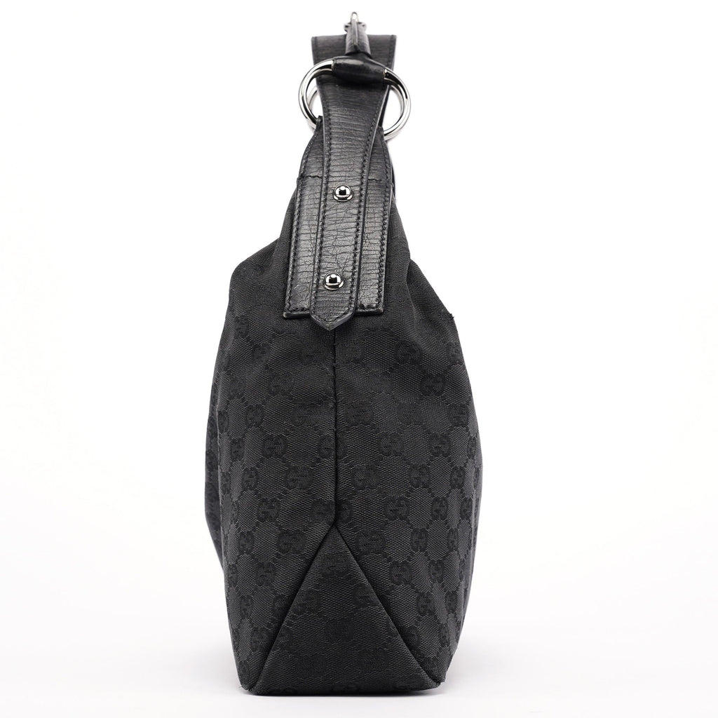 115867 Black GG Horsebit Shoulder Bag