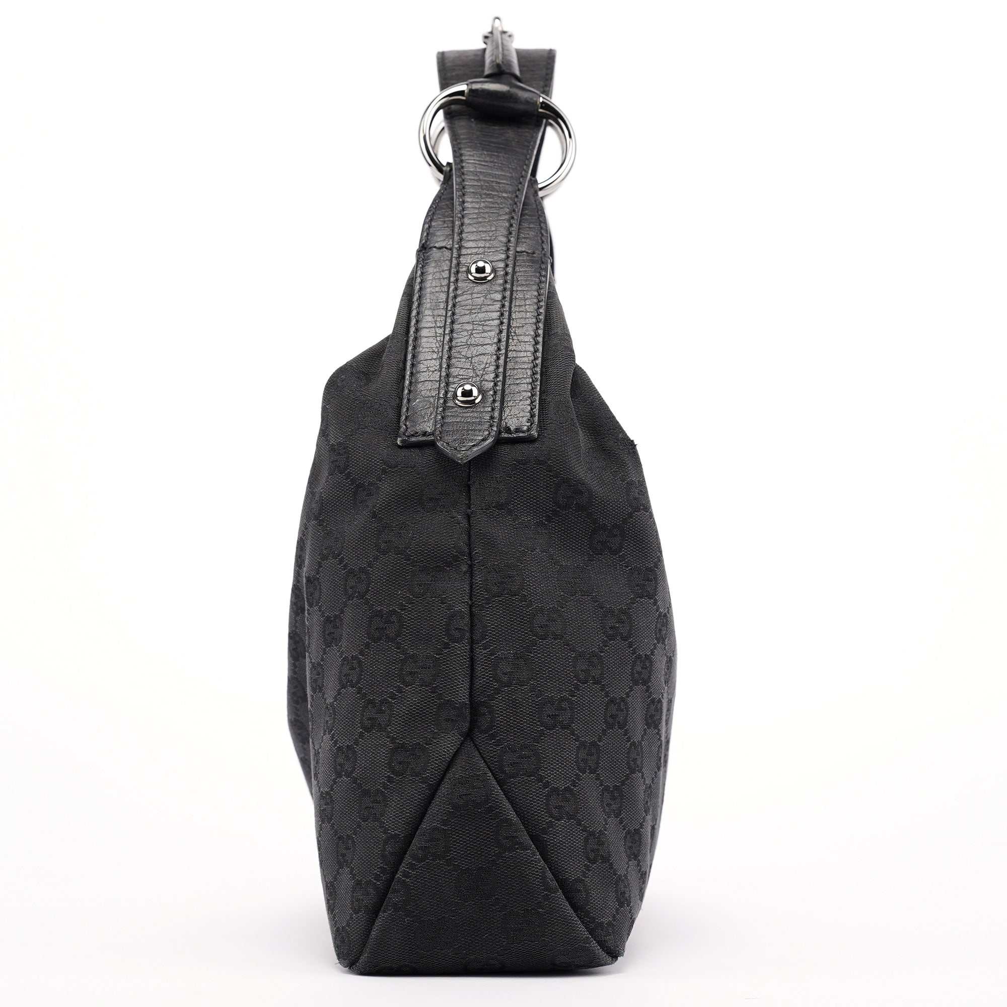 115867 Black GG Horsebit Shoulder Bag