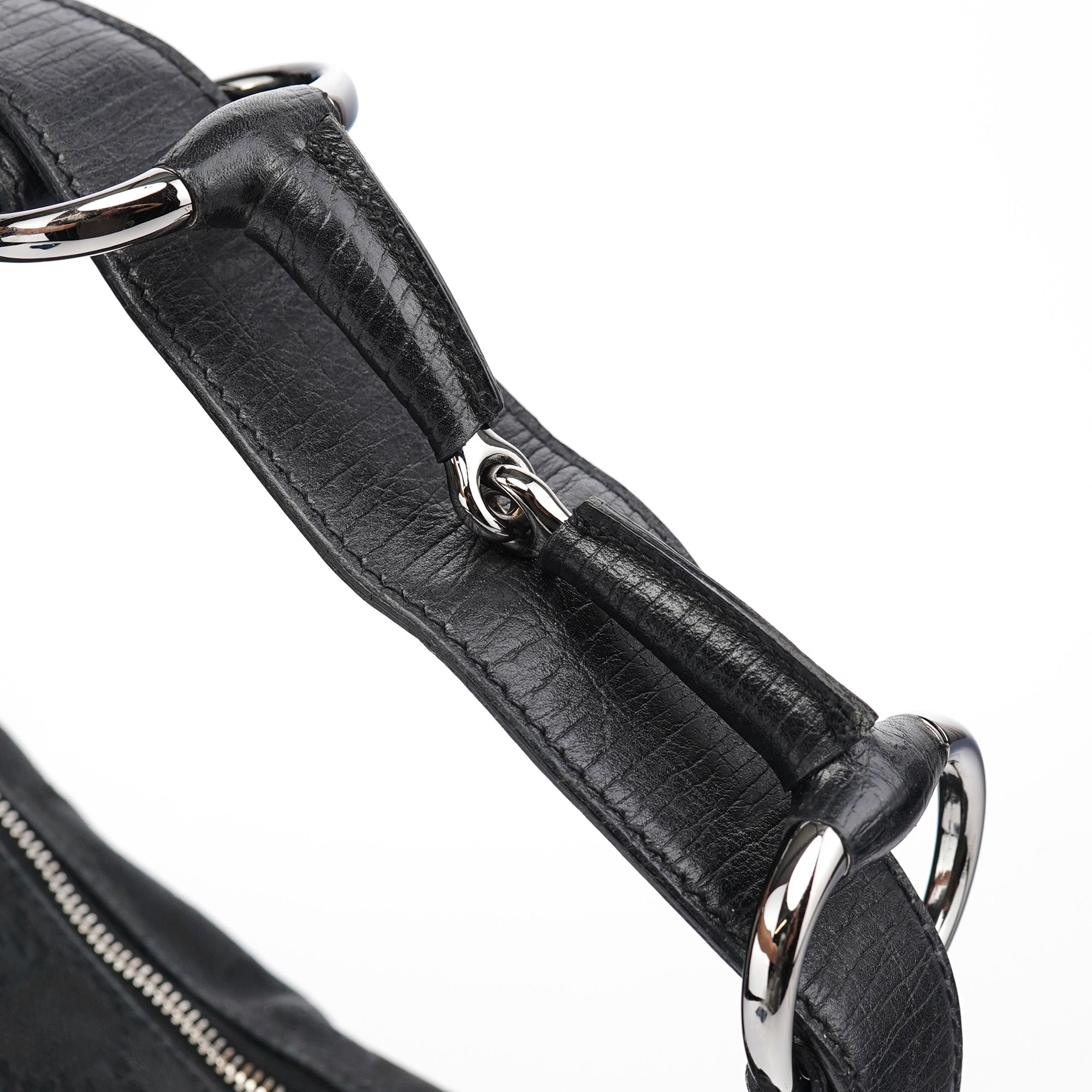 115867 Black GG Horsebit Shoulder Bag