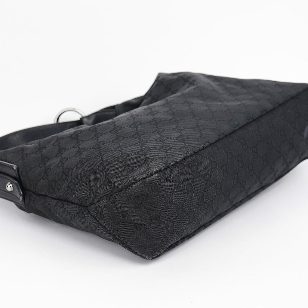 115867 Black GG Horsebit Shoulder Bag