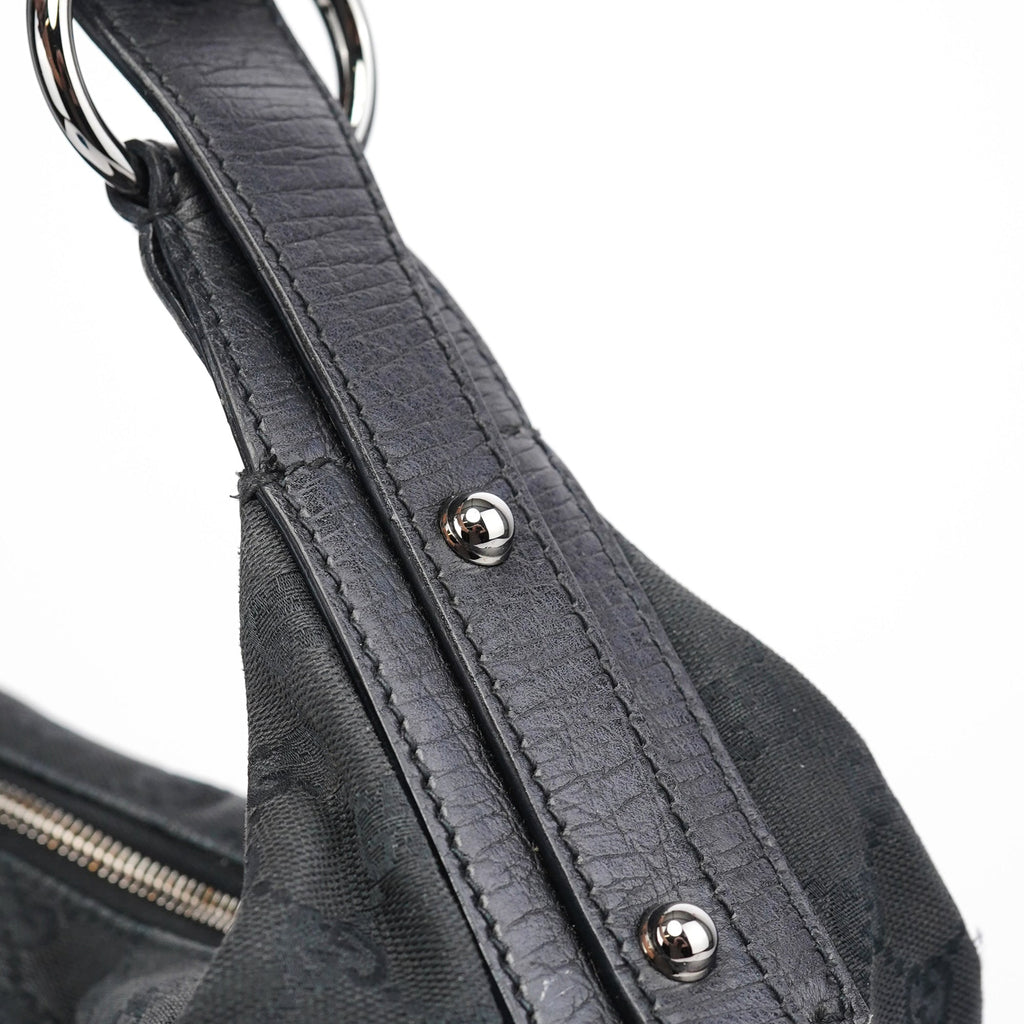 115867 Black GG Horsebit Shoulder Bag
