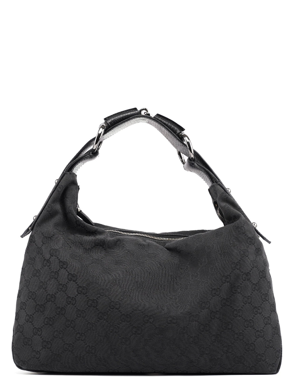 115867 Black GG Horsebit Shoulder Bag