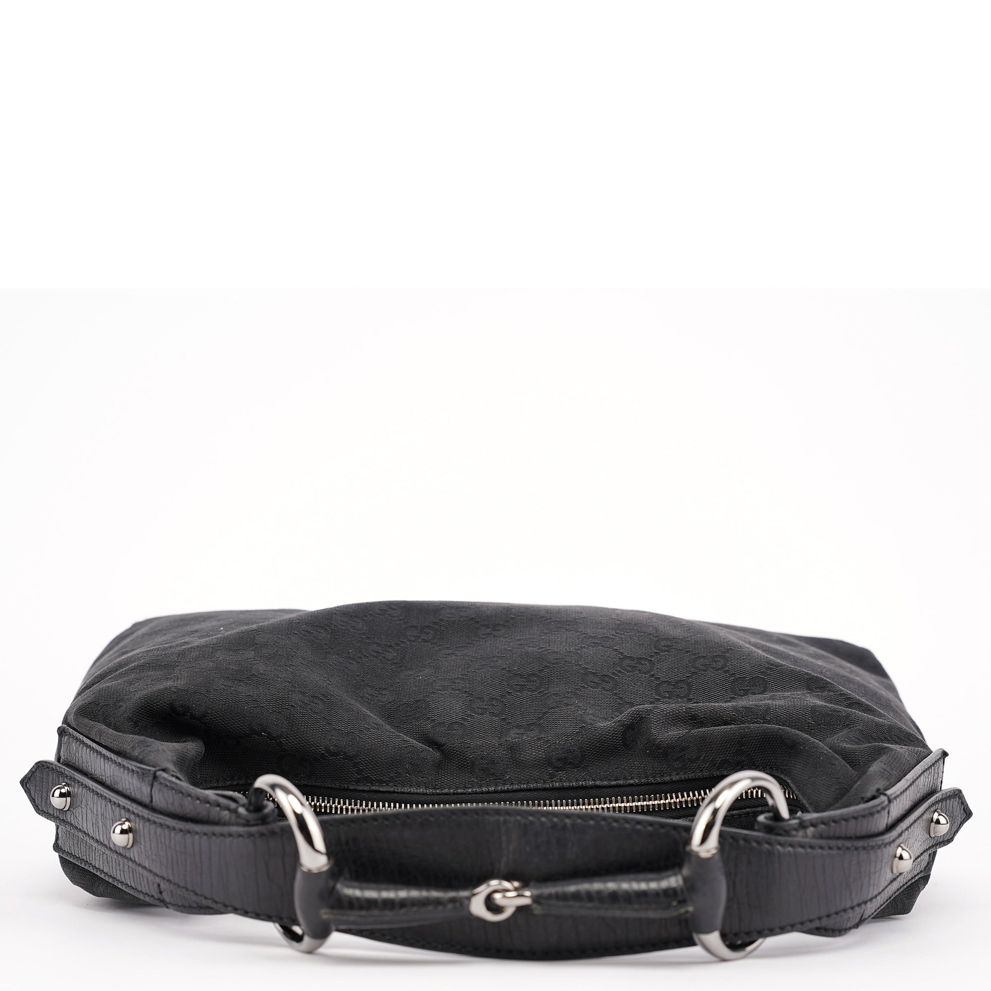 115867 Black GG Horsebit Shoulder Bag