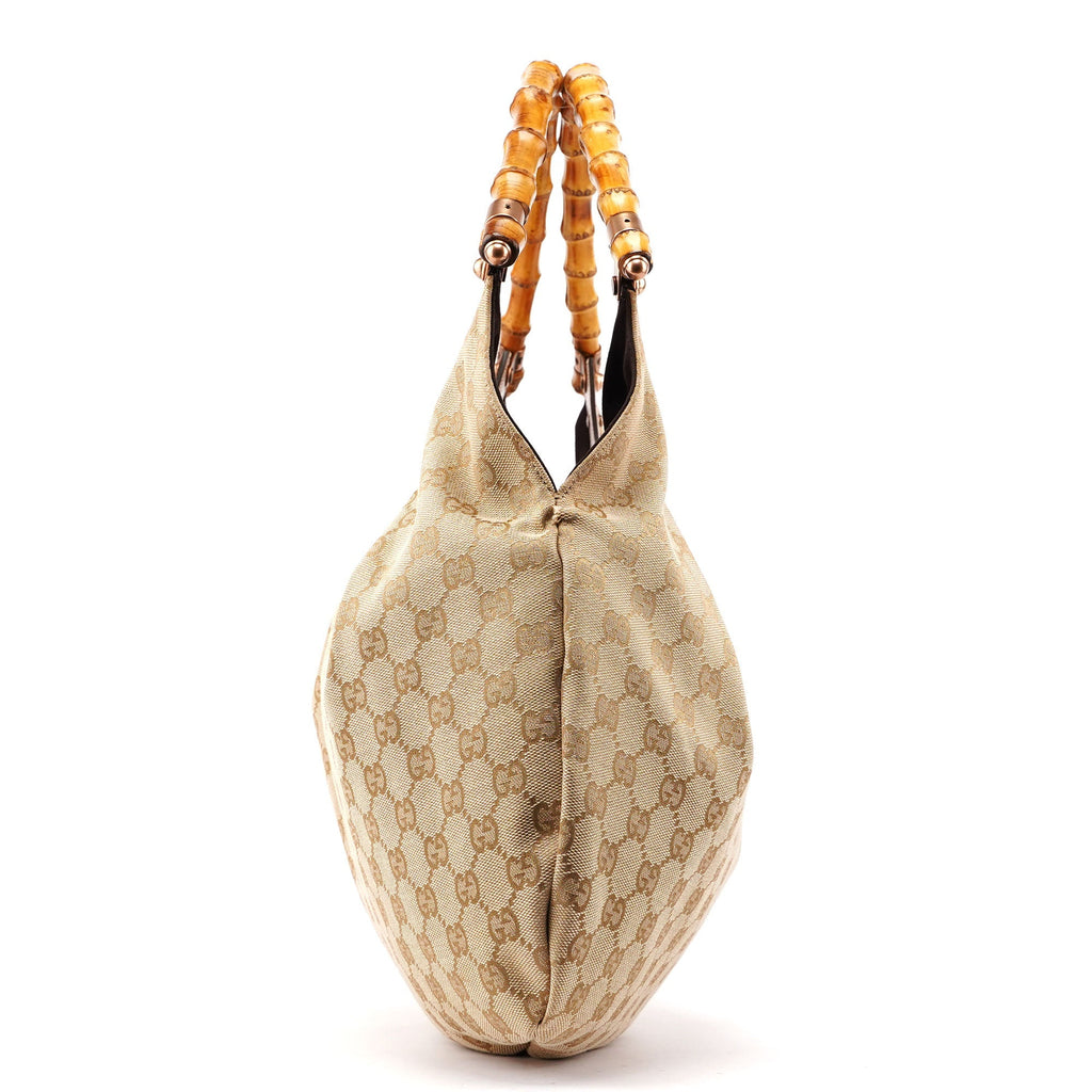 124293 Beige GG Bamboo Dual Handle Bag