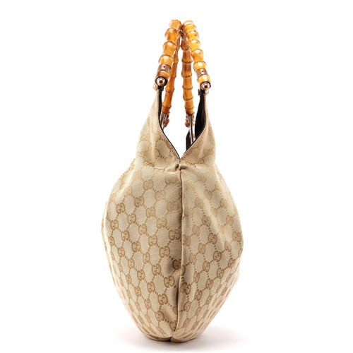 124293 Beige GG Bamboo Dual Handle Bag