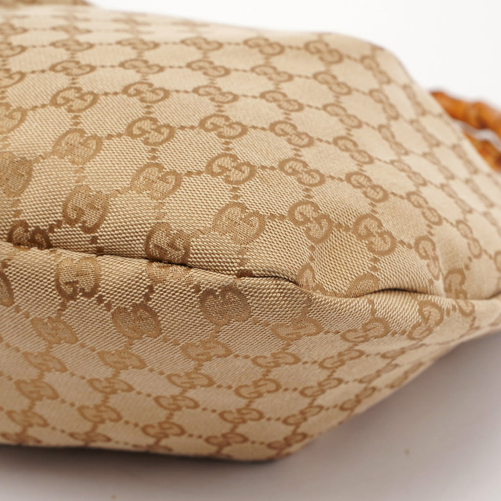 124293 Beige GG Bamboo Dual Handle Bag