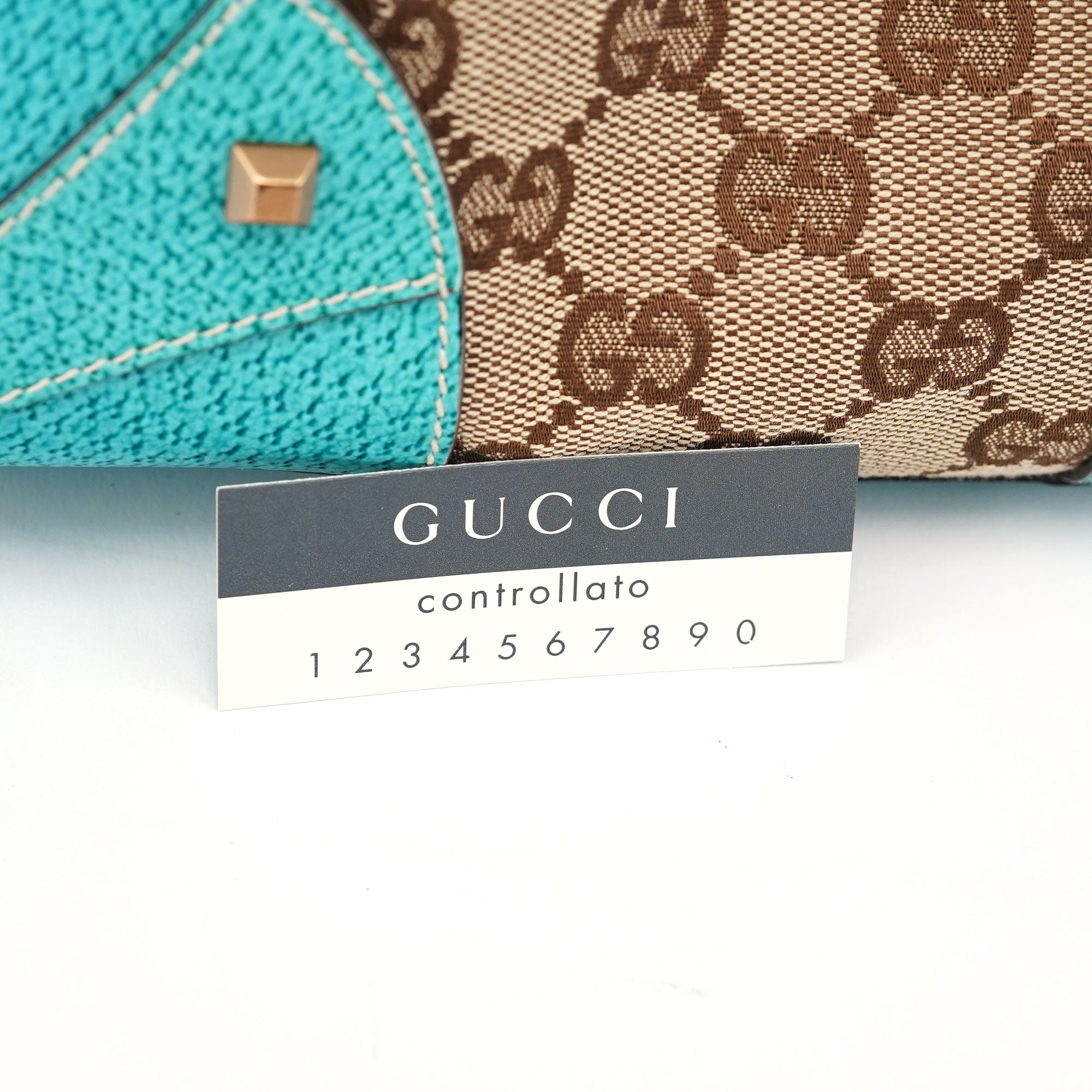 124407 Beige Turquoise GG Jackie Shoulder Bag