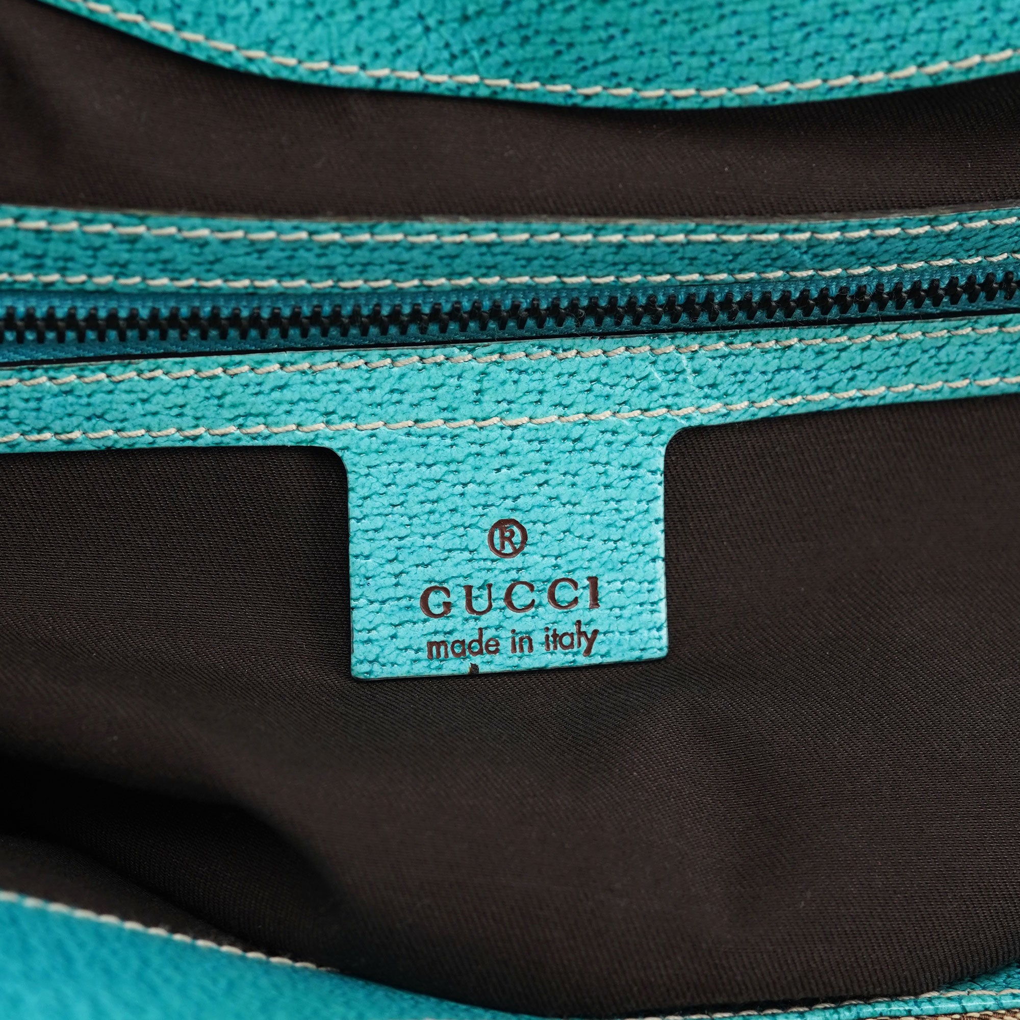 124407 Beige Turquoise GG Jackie Shoulder Bag