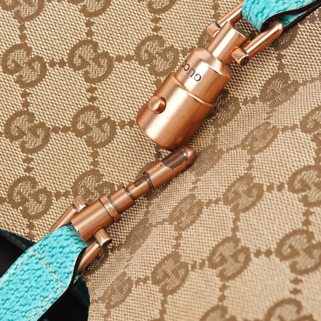 124407 Beige Turquoise GG Jackie Shoulder Bag