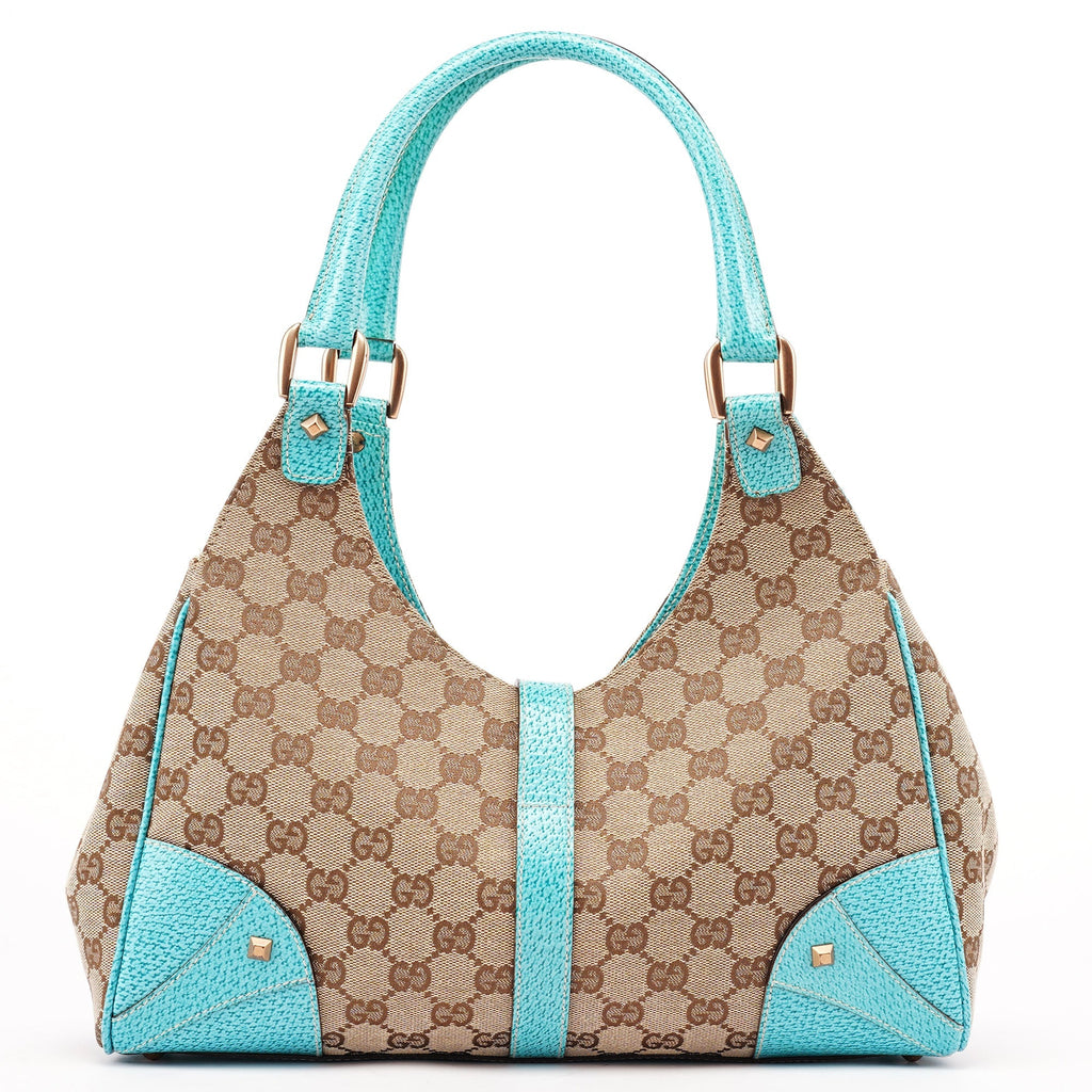 124407 Beige Turquoise GG Jackie Shoulder Bag