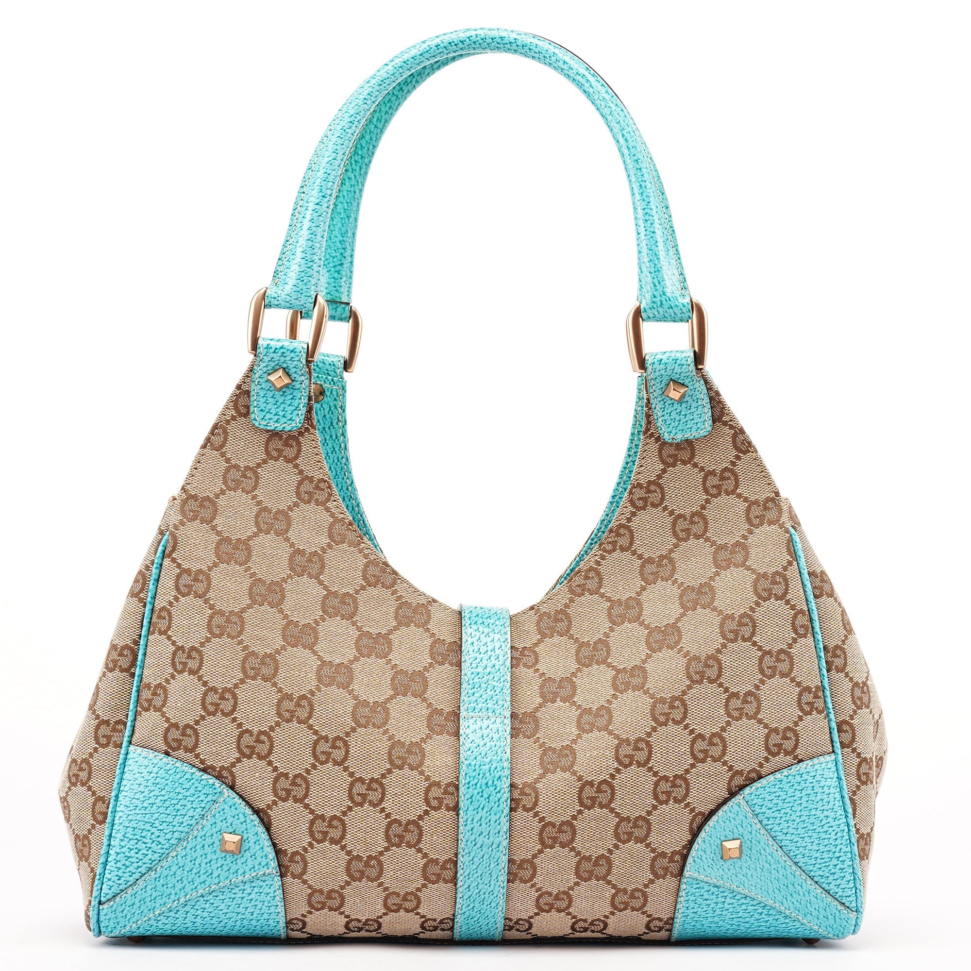 124407 Beige Turquoise GG Jackie Shoulder Bag