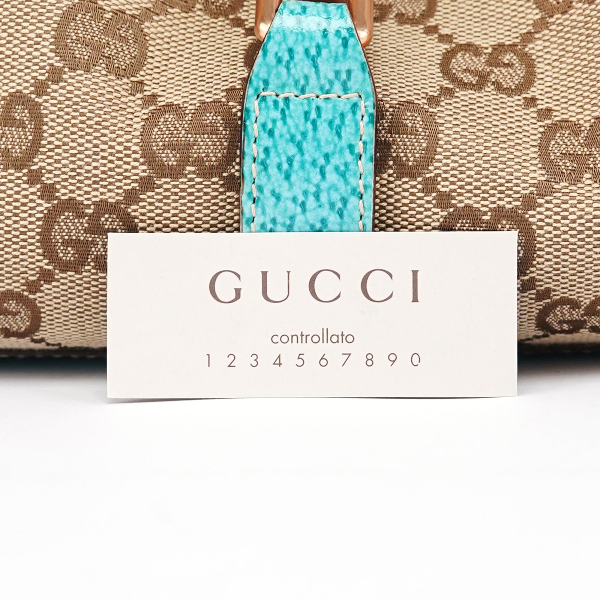 124407 Beige Turquoise GG Jackie Shoulder Bag