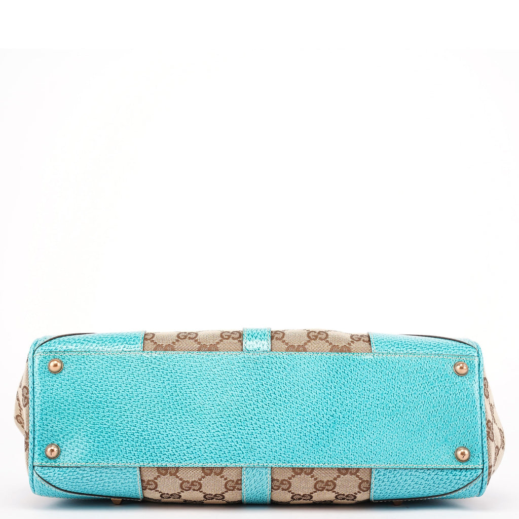 124407 Beige Turquoise GG Jackie Shoulder Bag