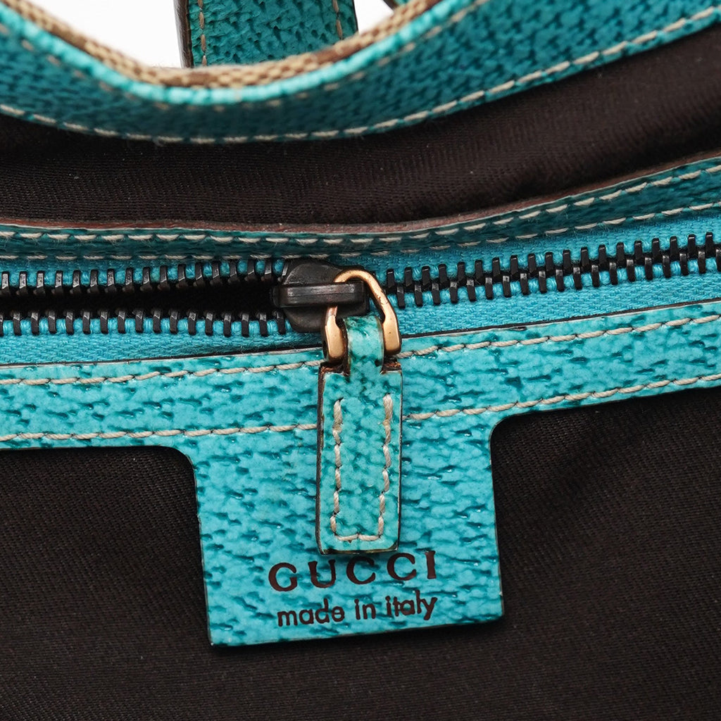 124407 Beige Turquoise GG Jackie Shoulder Bag