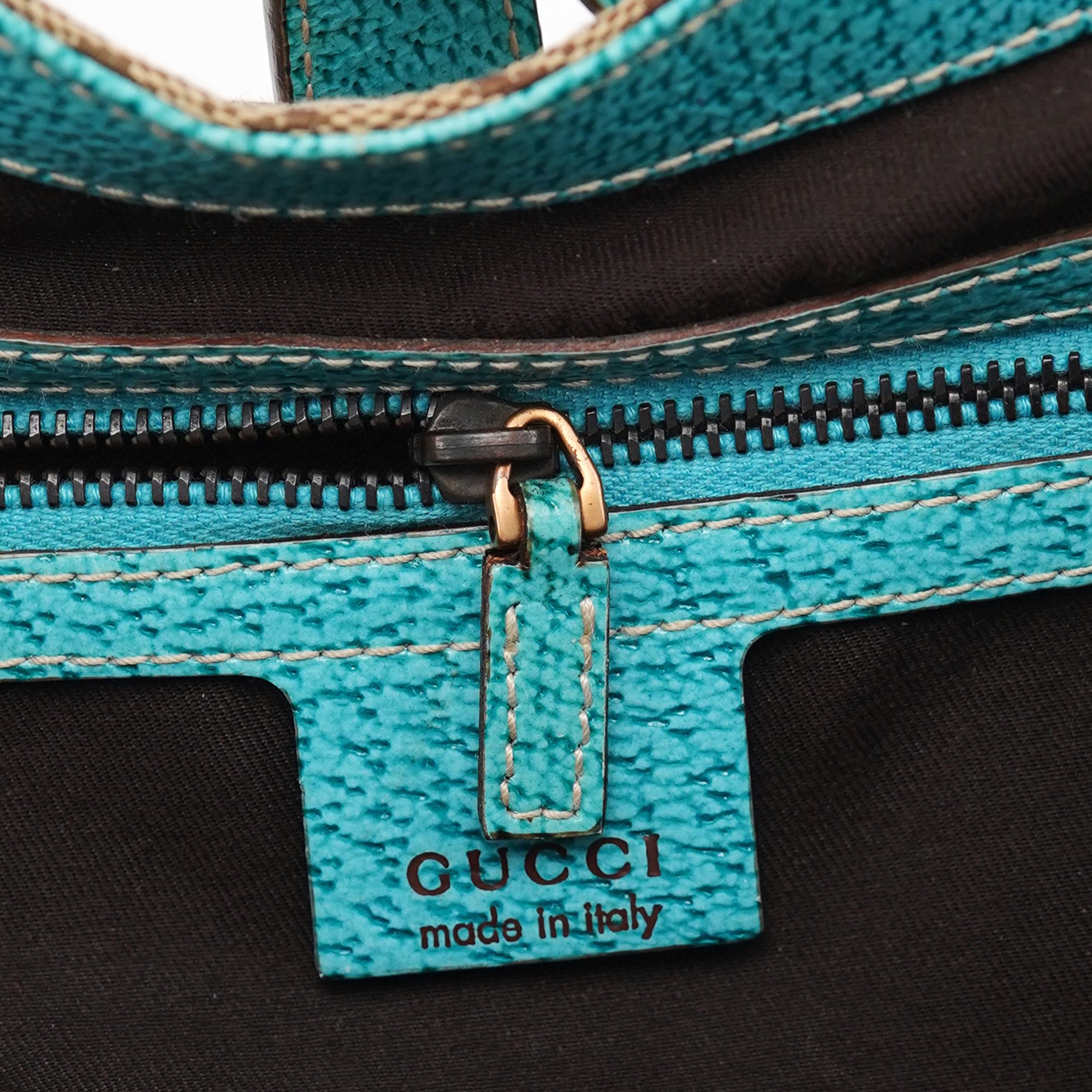 124407 Beige Turquoise GG Jackie Shoulder Bag