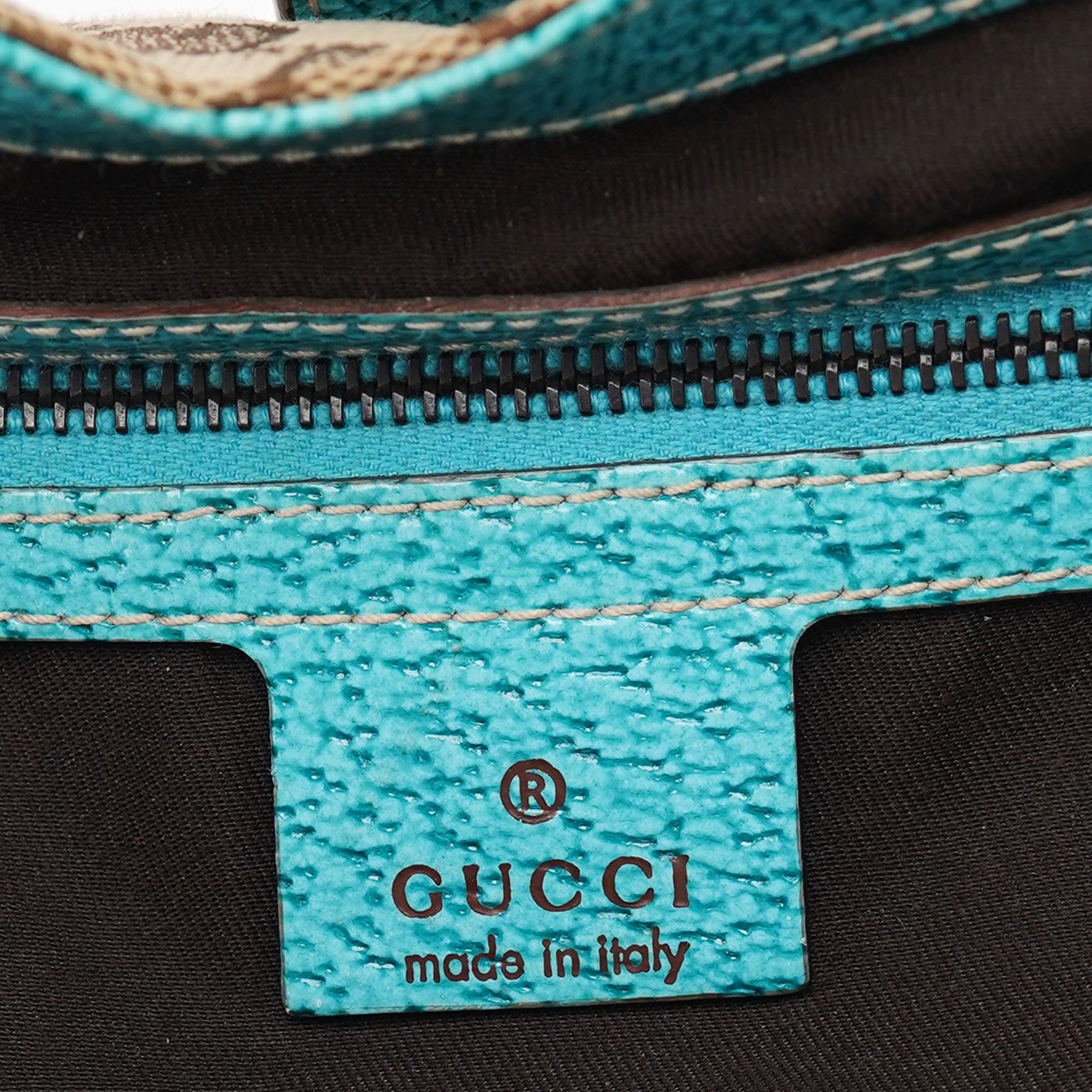 124407 Beige Turquoise GG Jackie Shoulder Bag